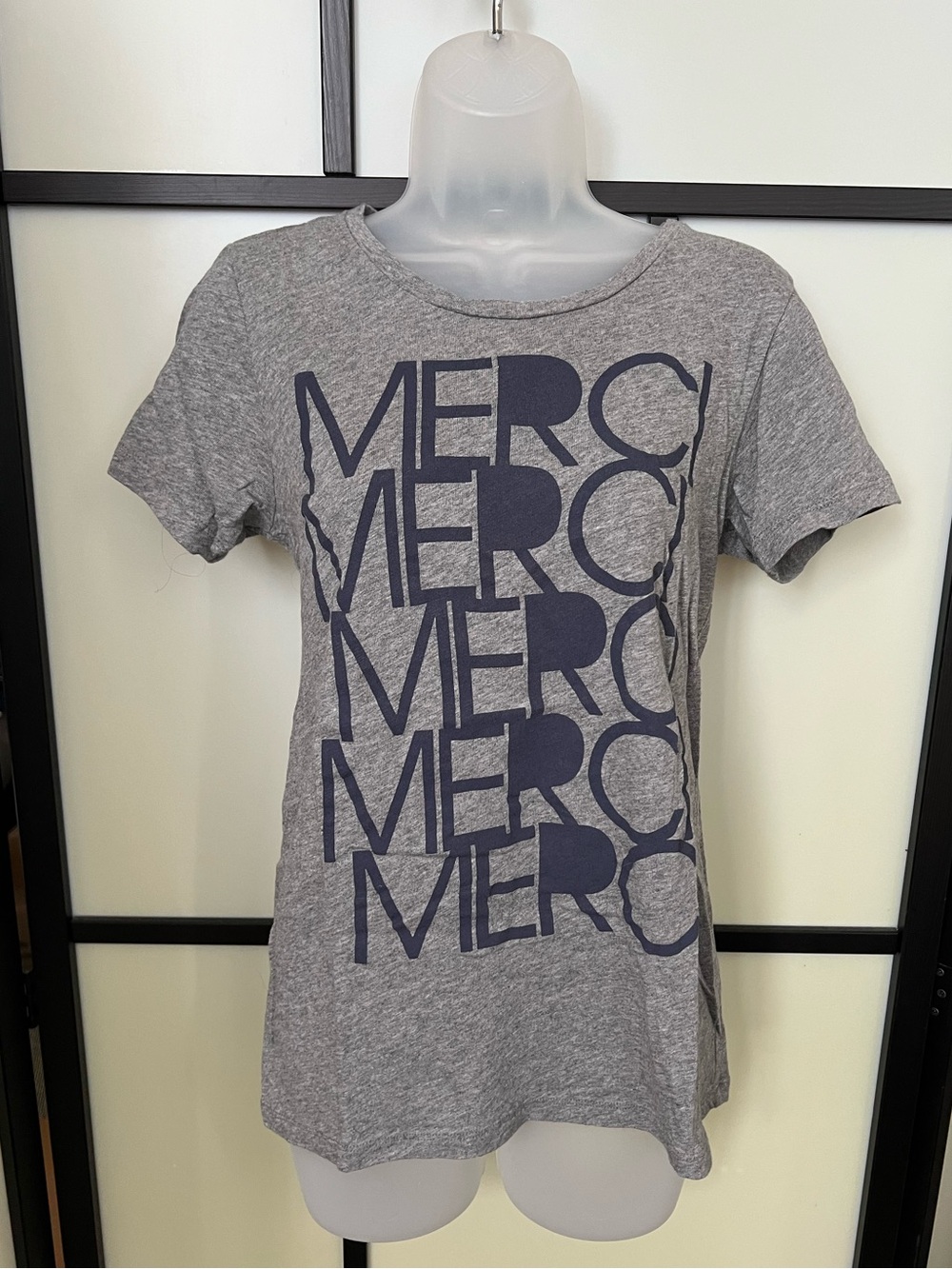 J Crew 100% Cotton Tee Merci gray Sz 8 Medium Collector Tees